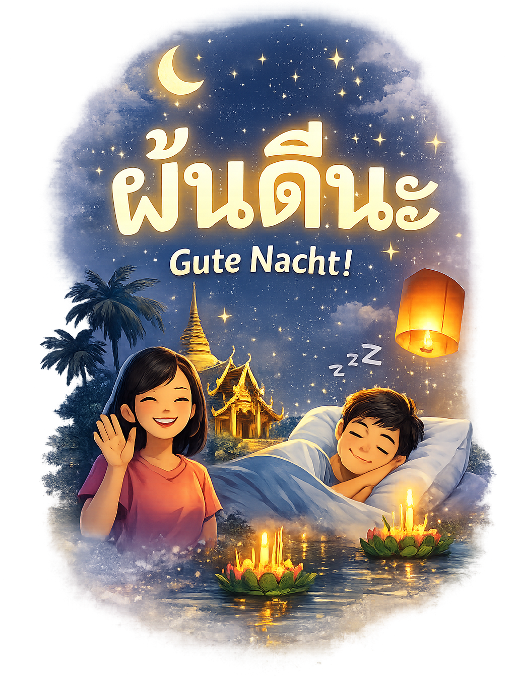 Gute Nacht auf Thai