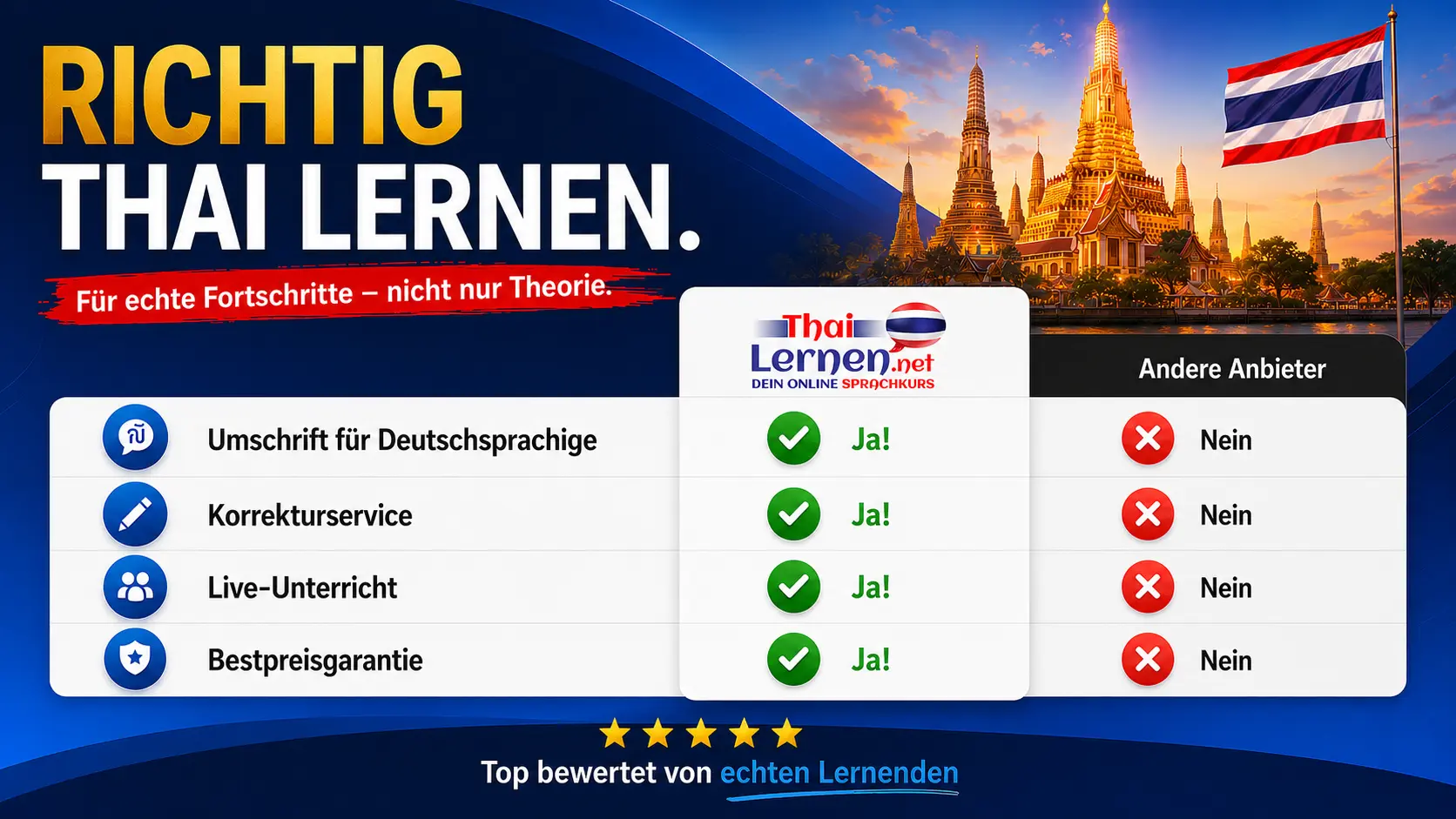 Thai lernen Vergleich